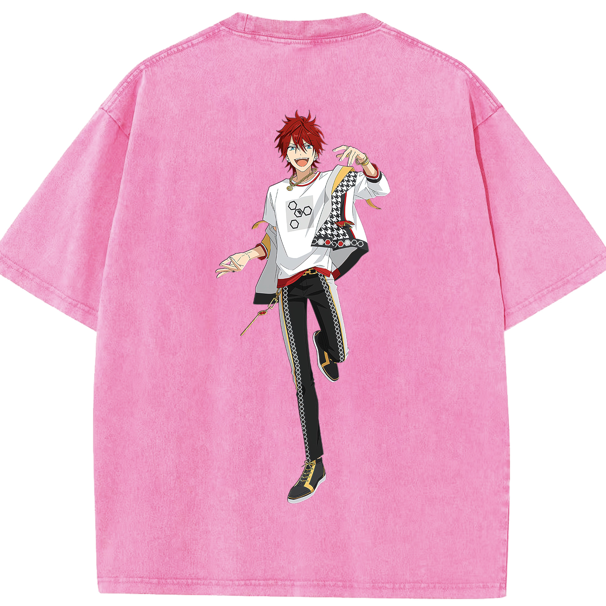 （画像用） あんさんぶるスターズ! Ensemble Stars 綿100% ヴィンテージ風 半袖Tシャツ（背面プリント）